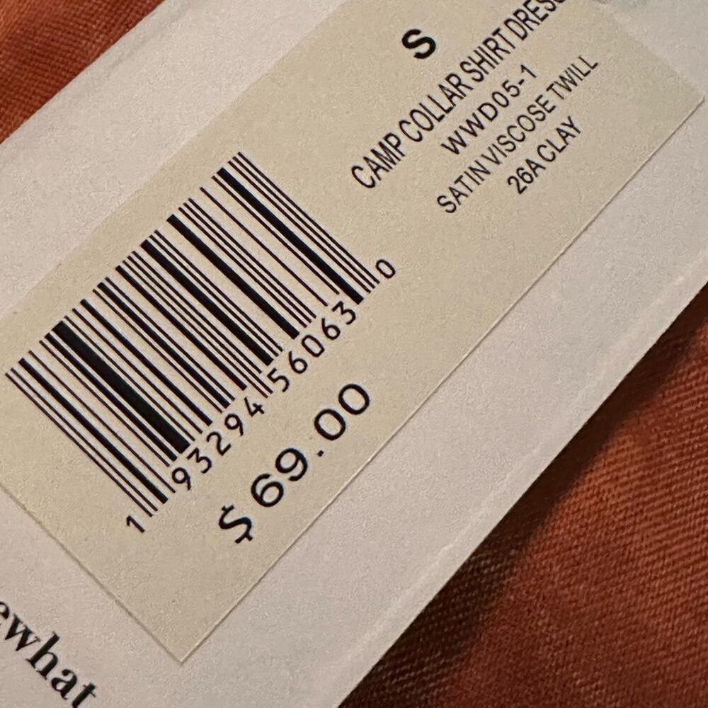 WeWoreWhat Camp Satin Collar Shirt midi Dress Clay NWT 69.00 Size Small - Picture 6 of 7